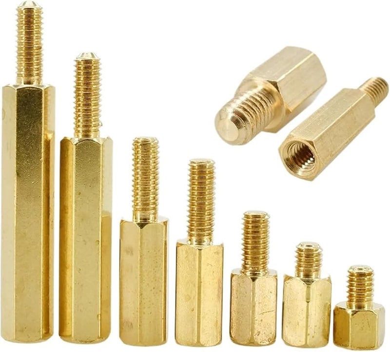 M2 Brass Standoff Screws 28mm 10pcs Hex Socket Cap PCB Mounting Hardware - Image 1